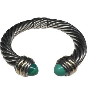 David Yurman sterling silver/ 14k gold cable bracelet